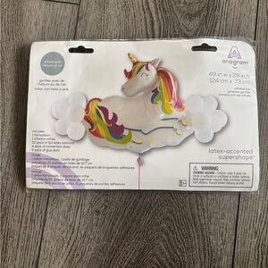 Anagram Unicorn Balloon with Rainbow Mane